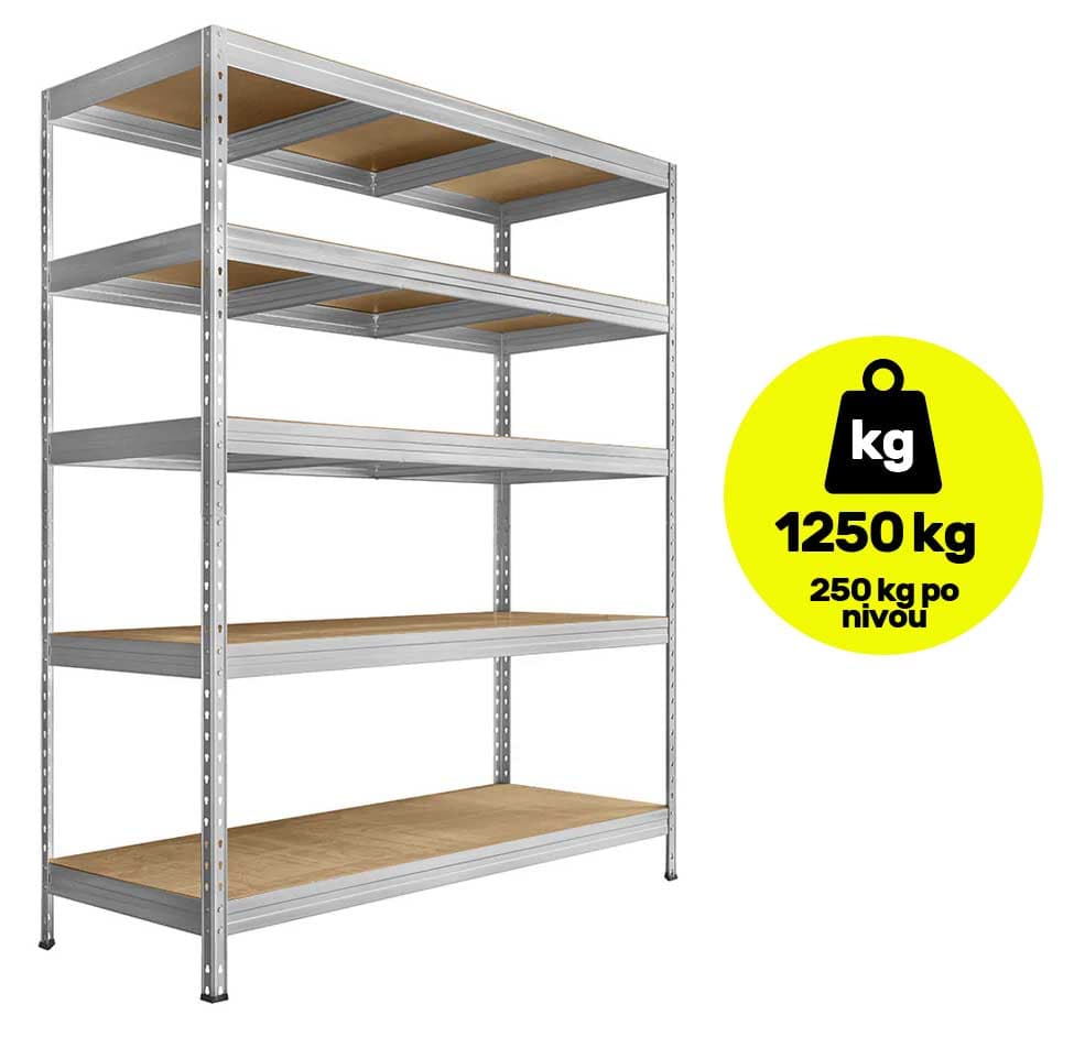 Metalna stalaža velike nosivosti 180x180x45cm 5x250kg