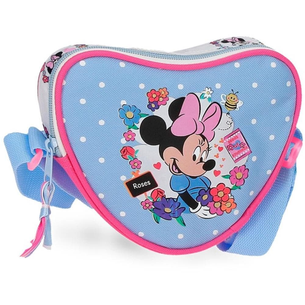 Srce torbica za devojčice Disney Minnie Flowers blue 43155
