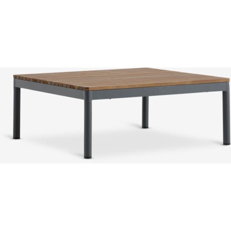 Lounge sto HOU Š75xD75 cm, aluminijum i tvrdo drvo
