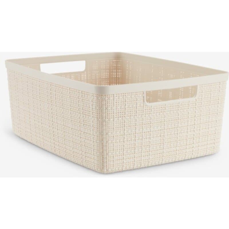 Korpa za odlaganje JUTE, plastika, 12 l, prljavo bela