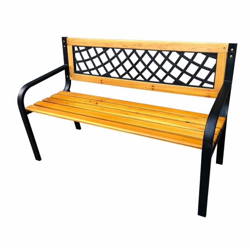 Baštenska klupa od drveta i gvožđa, 120x52x74 cm, nosivost 240 kg