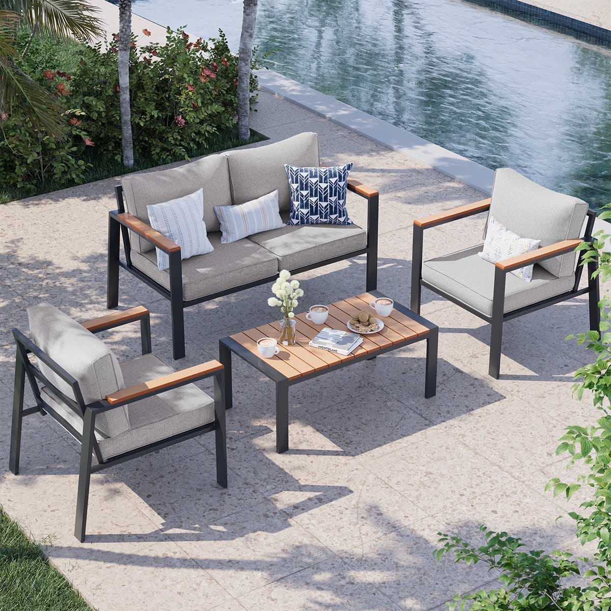 Lounge Baštenska Garnitura ALGERO sa Jastucima