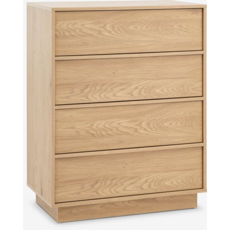 Komoda TRANUM, 4 fioke, topao hrast, 81x102x45 cm