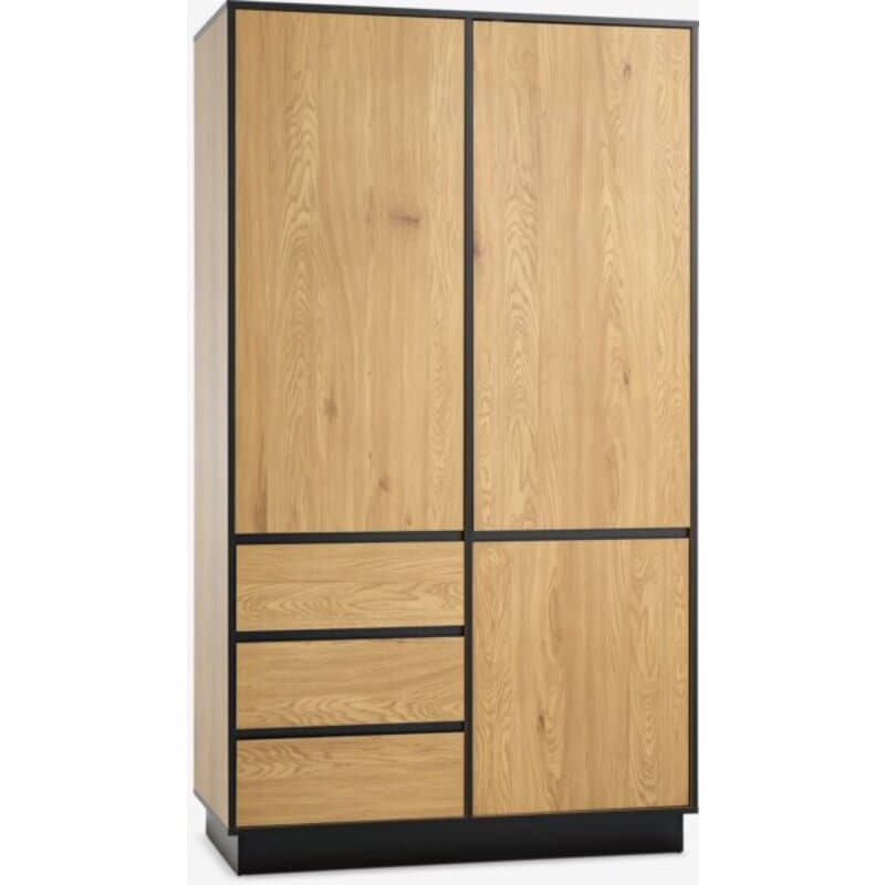 Ormar ODENSE 120x210 cm, 3 vrata, 3 fioke, topao hrast