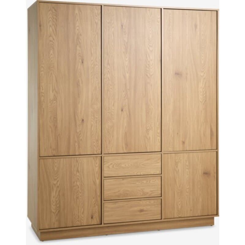 Ormar TRANUM 180x214 cm, 5 vrata i 3 fioke, topao hrast