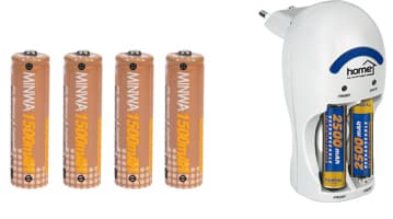 Punjač za baterije za 4 punjive baterije 1500 mAh