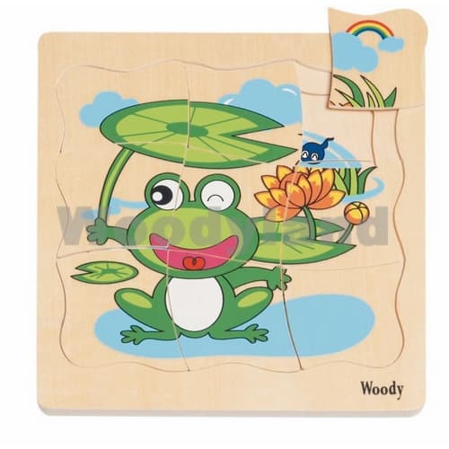 WoodyLand Drveni puzzle Žaba 90078