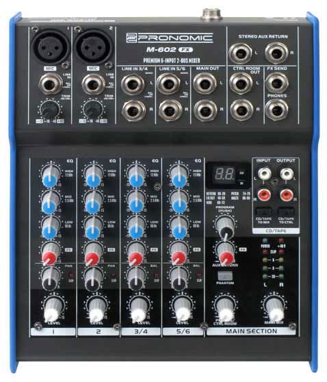 Pronomic M602FX - Mikseta sa 2 mono i 2 stereo kanala+ef.