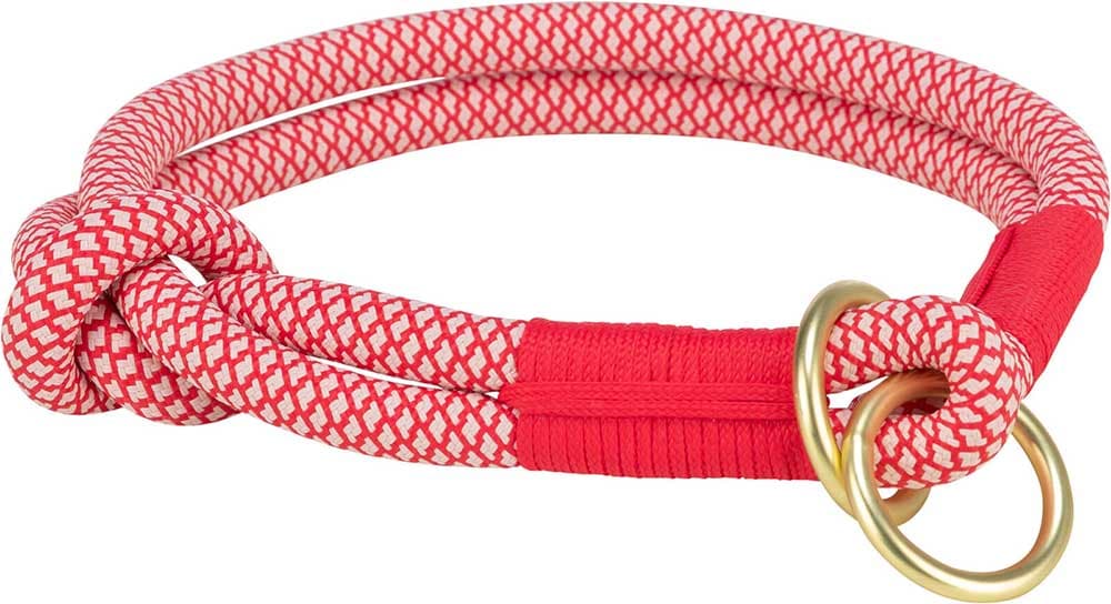 Ogrlica poludavilica za pse velikih rasa veličina L-XL Soft Rope red/cream Trixie 1984803