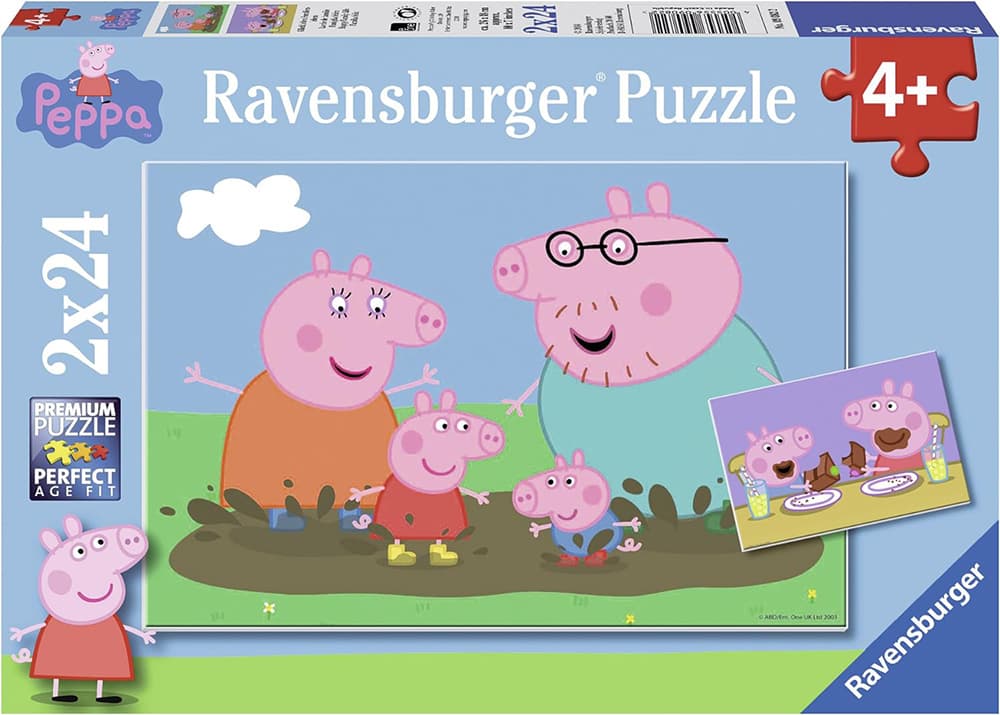 Ravensburger Puzzle slagalice 2x24 dela Pepa Prase - srećna porodica 09082