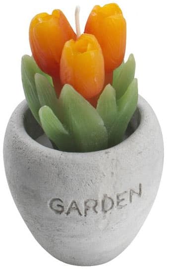 Sveća Ø6cm Flower - narandžasta