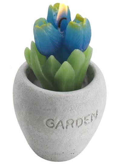 Sveća Ø6cm Flower - plava