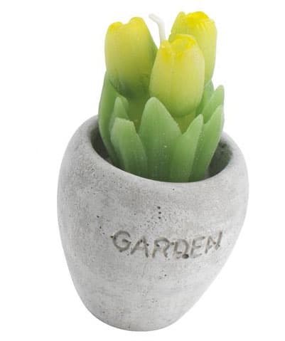Sveća Ø6cm Flower - žuta