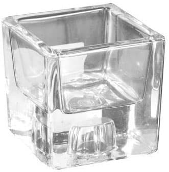 PapStar stakleni svećnjak 6x6x6 za tealight i stubne sveće PS 13907 - 2 komada