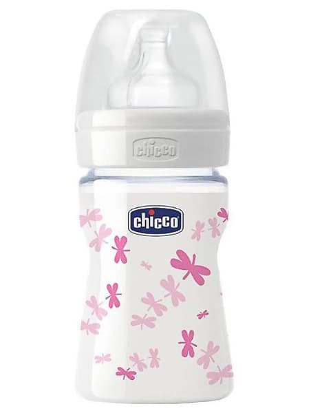 Chicco Staklena flašica sa silikonskom cuclom Well-Being 150ml 0m+ 00070811110000