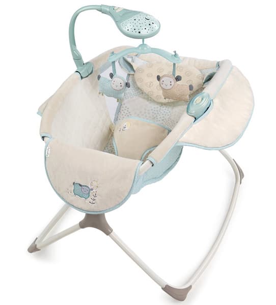 InGenuity by Bright Starts Kolevka - ležaljka za bebe sa projektorom, muzikom i vibracijom Moonlight In Lullaby Lamb