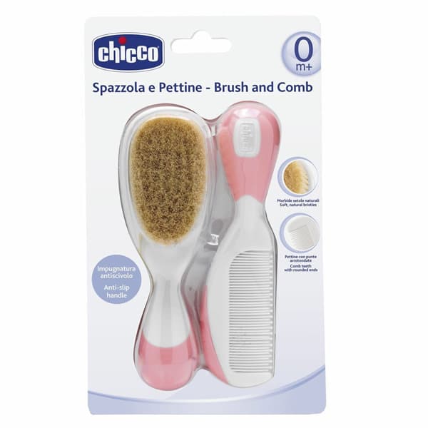 Chicco Češalj i četka od prirodne dlake, roze 00006569100000