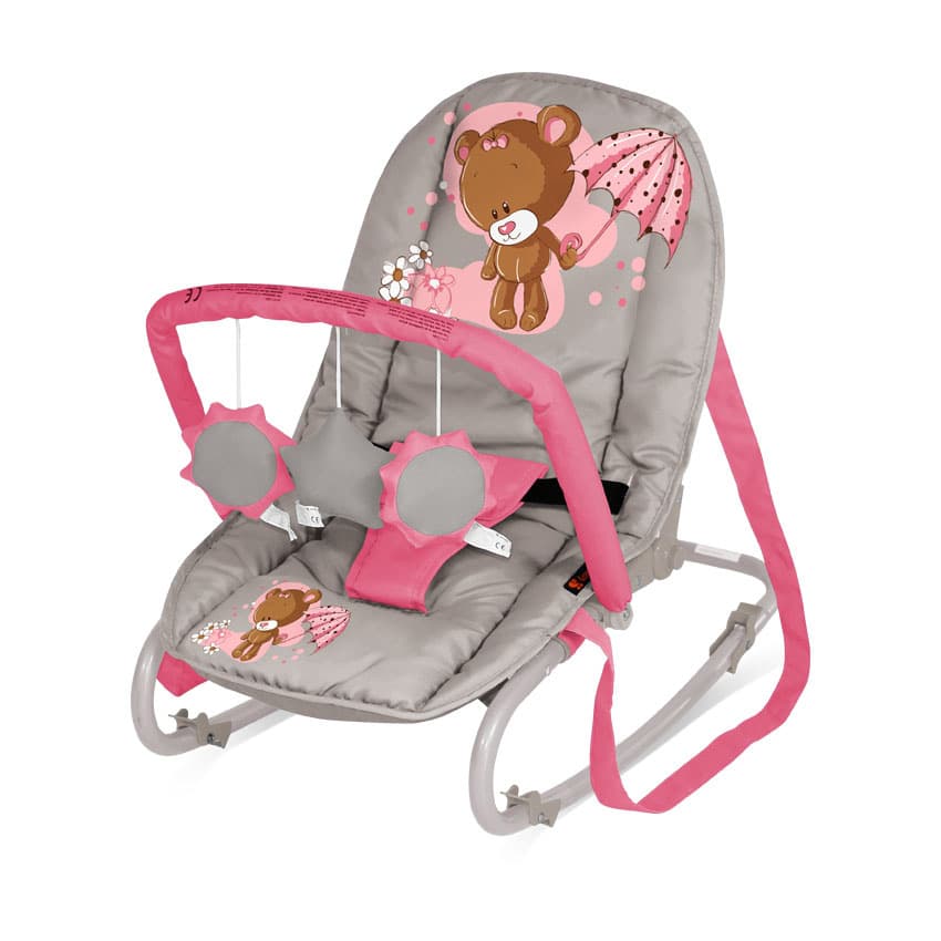 Bertoni Lorelli Ležaljka - njihalica za bebe Top Relax Beige&Pink Bear 10110021511