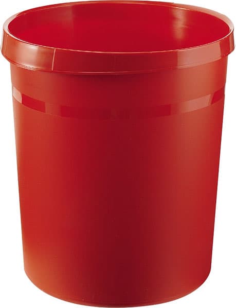 Korpa za otpatke 18l, okrugla plastična crvena 05KD02D
