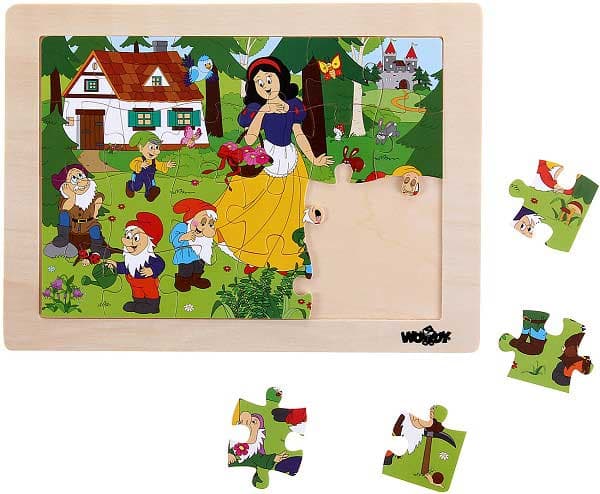 WoodyLand Drveni puzzle Snežana i 7 patuljaka 91156