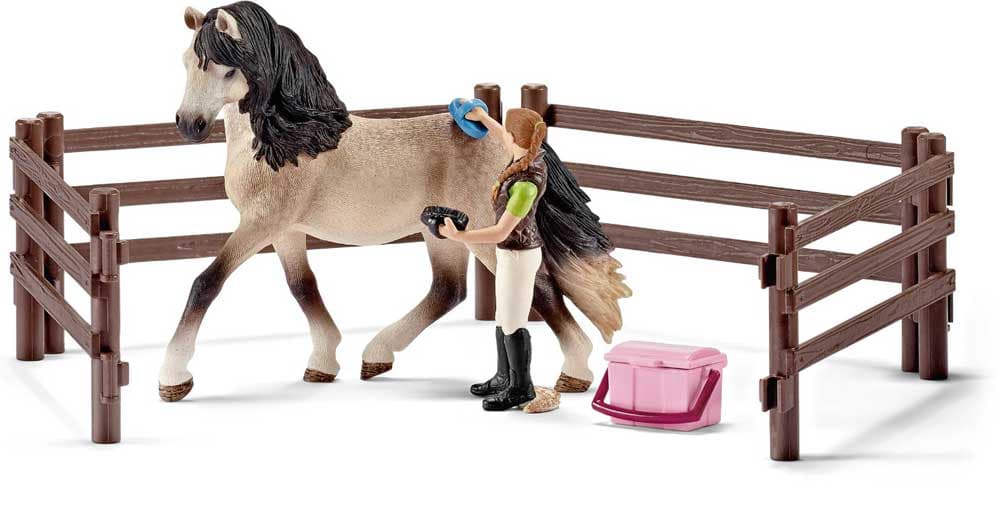 Schleich Domaće životinje - Set nega konja - Andaluzijski konj