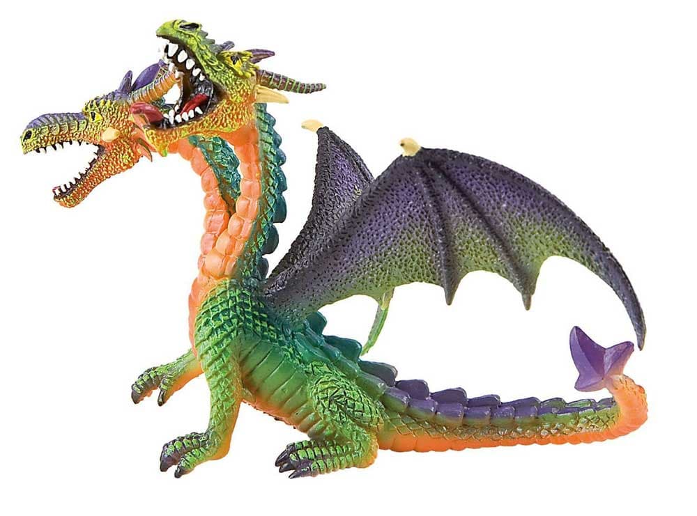 Bullyland Svet fantazije - Figurica Zeleni dvoglavi zmaj 75596 e