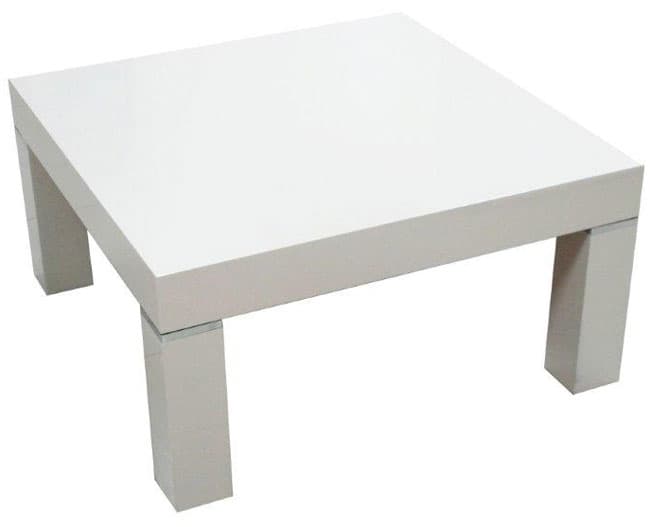 Klub sto M20 80x80 beli visoki sjaj