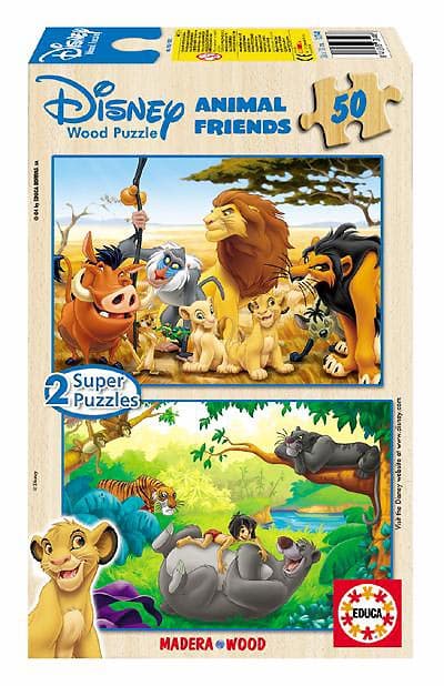 Drveni Puzzle Simba i Mogli sa Prijateljima ED13144