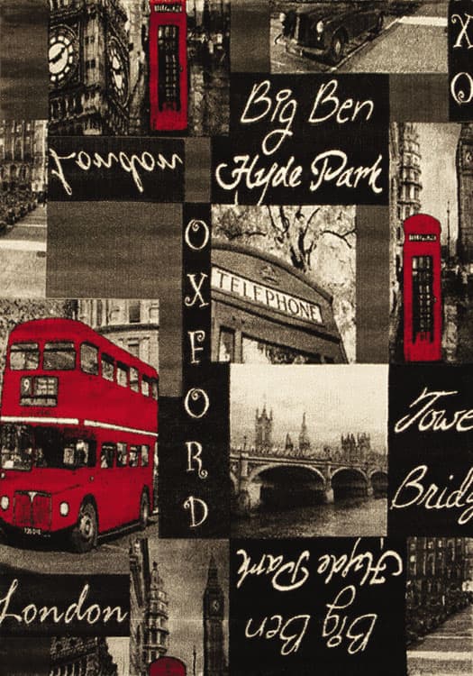 Tepih Ekol Popart P 008 Red Anthracite 80x150 cm