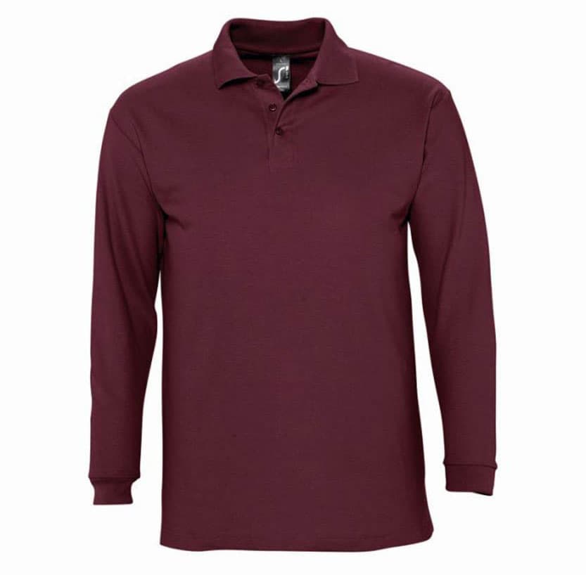 Sols Muška polo majica dug rukav Winter II Burgundy veličina XXL 11353