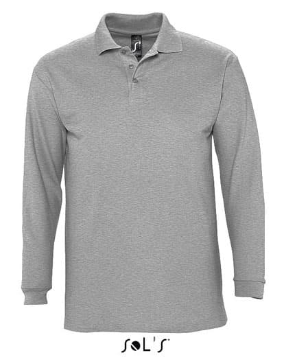 Sols Muška polo majica dug rukav Winter II Grey Melange veličina L 11353