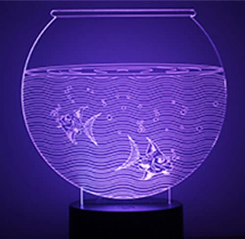 Illusions by Black Cut LED Lampa 3D Purple Aquarium 