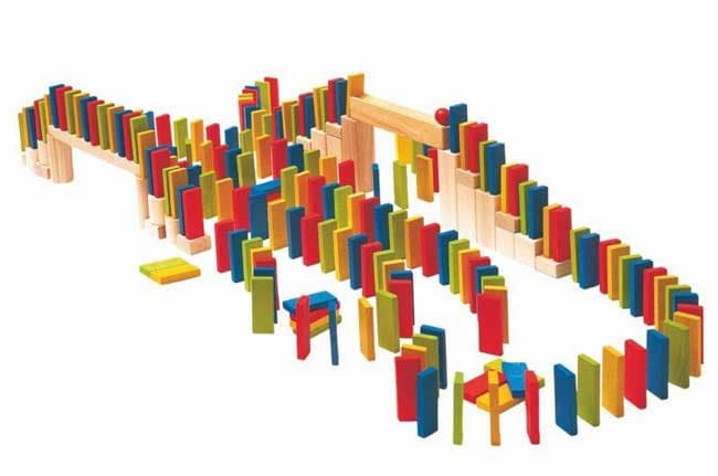 WoodyLand Drvene Domino kocke 100 komada 90653