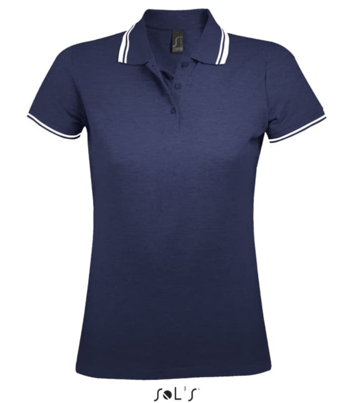 Sols Pasadena Ženska majica sa kragnom vel. L French Navy/White 00578