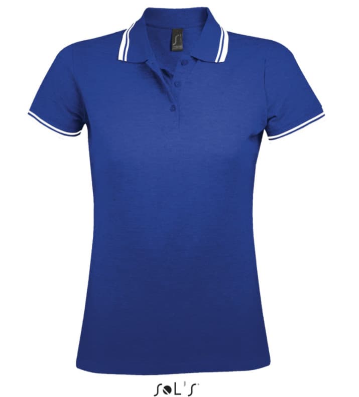 Sols Pasadena Ženska majica sa kragnom vel. XL Royal Blue/White 00578