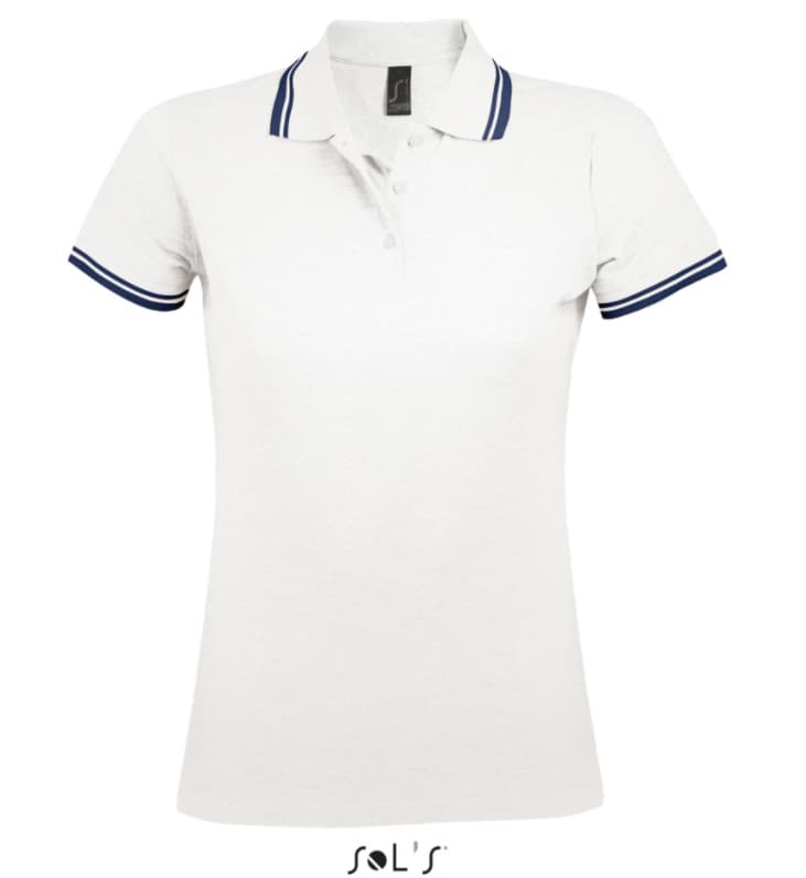 Sols Pasadena Ženska majica sa kragnom vel. L White/Navy 00578