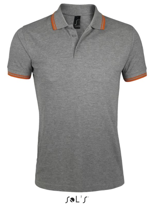 Polo majica za muškarce veličina XL Sols Pasadena Melange Grey/Orange 00577