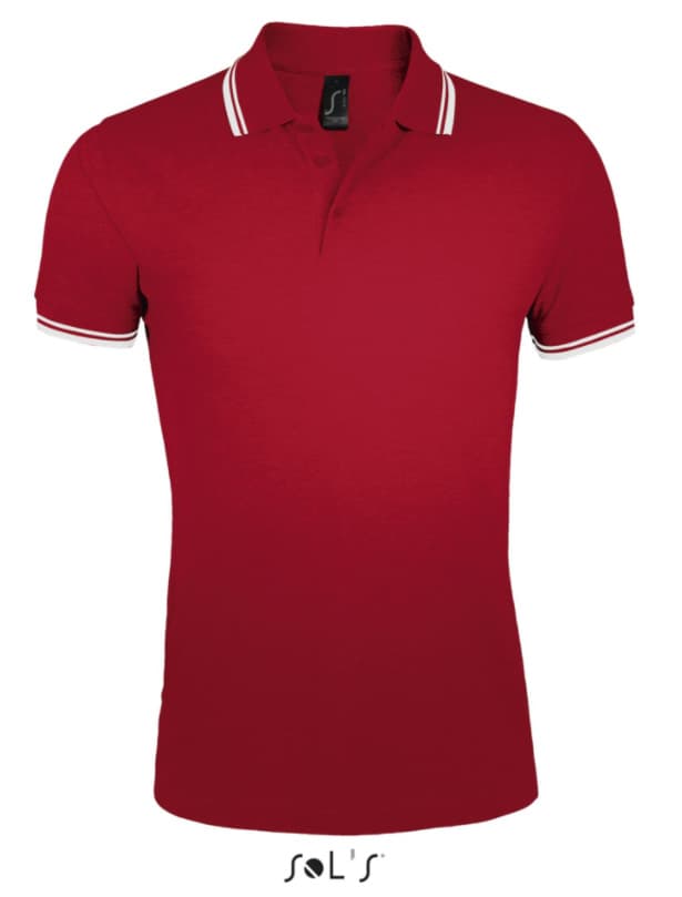 Polo majica za muškarce veličina M Sols Pasadena Red/White 00577