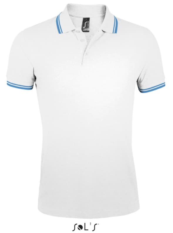 Polo majica za muškarce veličina L Sols Pasadena White/Aqua 00577