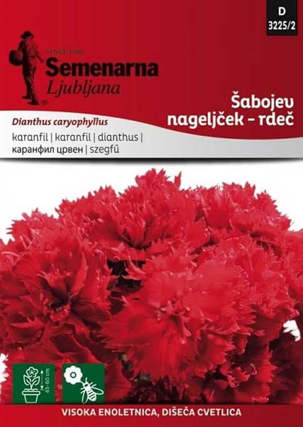 Seme za Karanfil  šabo - crveni - Dianthus caryophyllus 3225/2