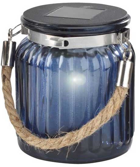 Solarna lampa Kisi visina 9cm plava