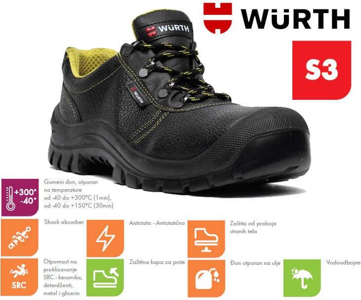 Wurth Bezbednosne cipele Rubber guard S3 plitke vel. 42