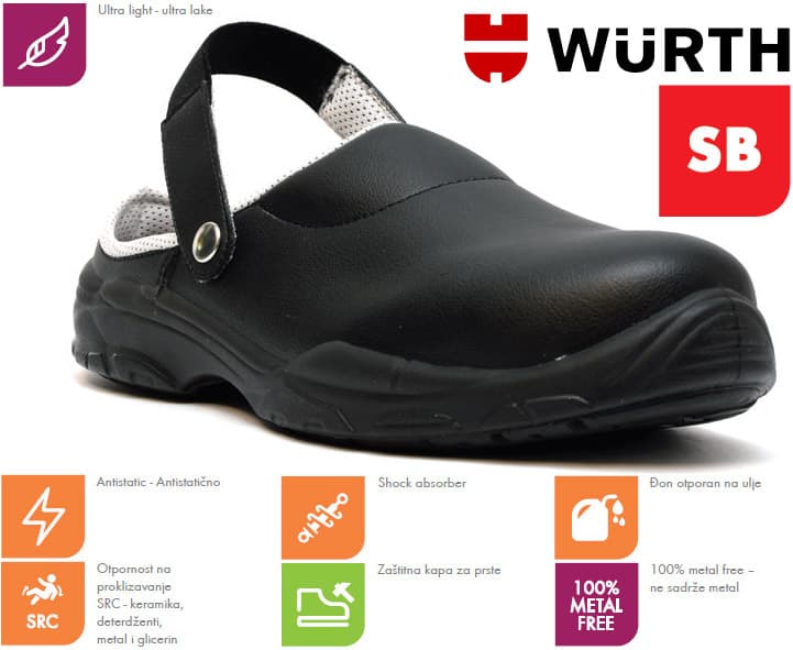Wurth Bezbednosna obuća Selago SB crne vel. 42