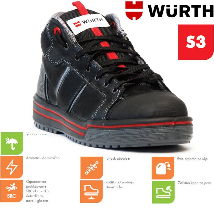 Wurth Bezbednosne patike Sneakers S3 duboke vel. 39