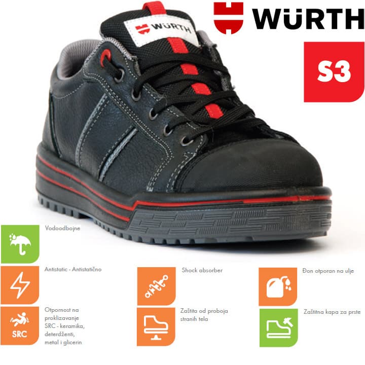 Wurth Bezbednosne patike Sneakers S3 plitke vel. 36