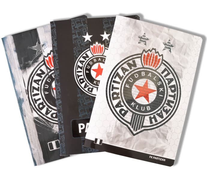 Velike sveske u kvadratiće 10 komada - FK Partizan