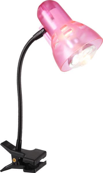 Stona lampa Globo Clip akril roze