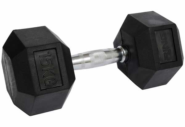 Bučica gumirane HEX 1x15kg RING DB6101-15