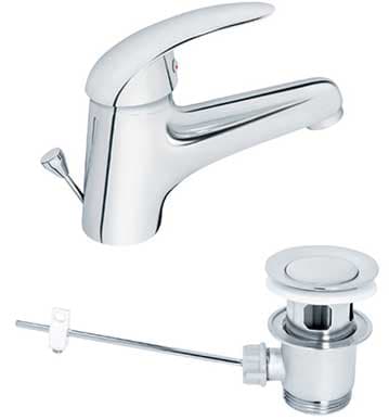 Rosan Baterija za lavabo sa metalnim odlivnim ventilom J301001M