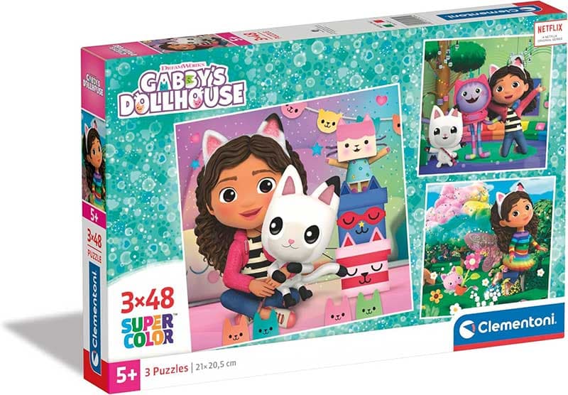 Puzzle slagalice za decu 3x48 delova Gabina kućica za lutke Clementoni 25295